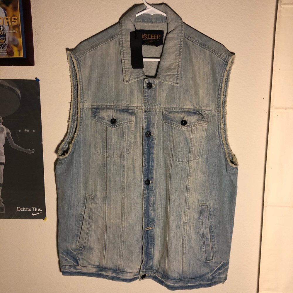 10Deep Sleeveless Jean Jacket Size XXL
